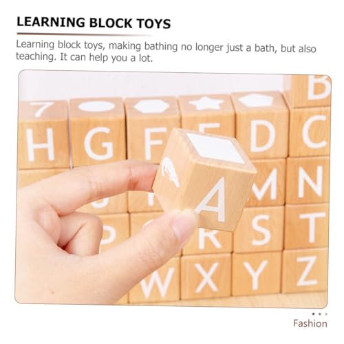 Supvox 26 Stück Teiliges Holz Bauklötze mit Bunten ABC Buchstaben und Zahlen Pädagogisches Lernspielzeug Feinmotorik Hand Auge Koordination und Buchstabenerkennung von Supvox