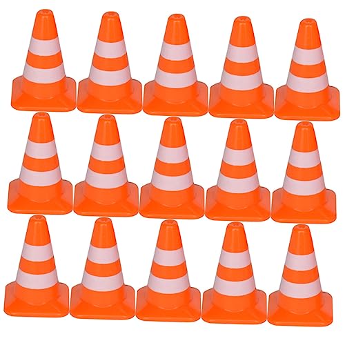 Supvox 28 Stück Teiliges Miniatur Verkehrsleitkegel Kindersicheres Material Leuchtend Orange Realistische Straßenbarrieren für Sandkästen Lernspielzeug und Miniatur Dekoration Robust und von Supvox