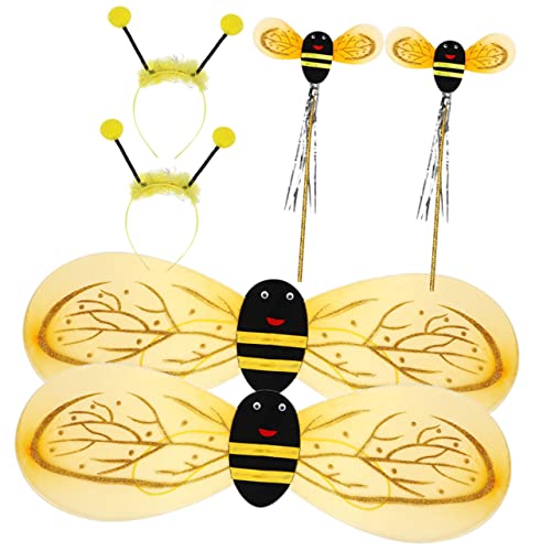 Supvox 2Sätze Bienen Cosplay Für Teiliges Kostüm Mit Flügeln Haarreif Und Requisiten Für Aufführungen Partys Und Kreative Fotos Langlebiges Detailreiches von Supvox