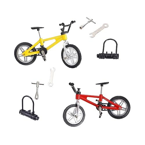 Supvox 2Sätze Fingerfahrräder Aluminiumlegierungs Fahrradspielzeug Für Fingerbewegungen Mini Finger Toy Desk Game Simulation Fahrradspielzeug Für Entspannende Freizeitaktivitäten von Supvox