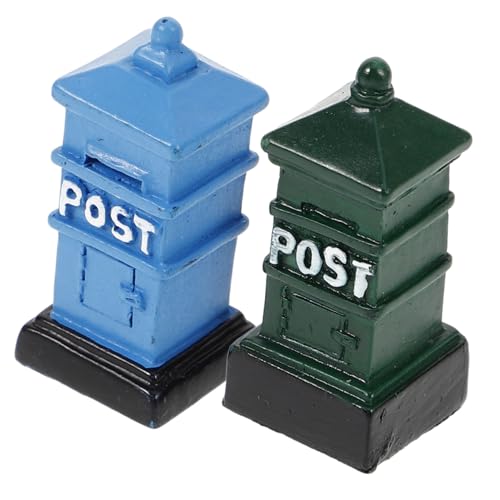 Supvox 2Stücke Briefkästen Im Retro Design Nostalgische Postfachmodelle Für Puppenhäuser Und Sandtisch Dekorationen von Supvox