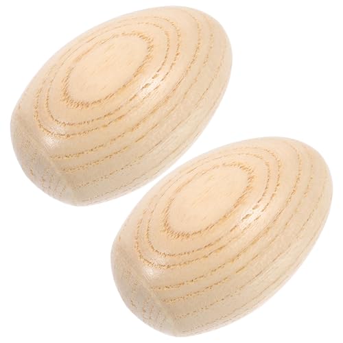 Supvox 2Stücke Holz Ei Maracas Rasseln Musikinstrument für Perkussionsspielzeug für Kreative Spielstunden und Musikalische Früherziehung von Supvox