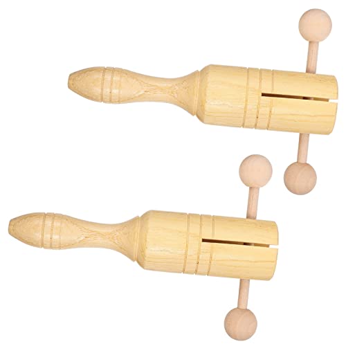 Supvox 2Stücke Holz Handglocken Für Schlaginstrumente Zur Frühen Musikalischen Robuste Und Musikinstrumente Aus Holz Für Kleine Musiker von Supvox