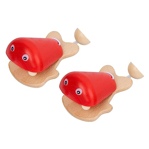 Supvox 2Stücke Holzflapperspielzeug Für Fisch Form Musikinstrumente Für Frühes Lernen Und Kreatives Fördert Und Eltern Junge Mädchen Interaktion von Supvox