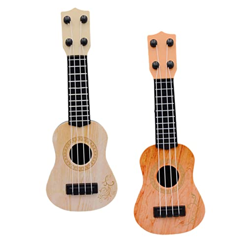 Supvox 2Stücke Kindergitarre Ukulele für Sicheres und Kreatives Instrument aus Hochwertigem Plastik für Jungen Fördert Musikalische Spielvergnügen von Supvox