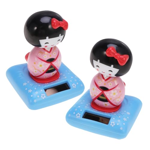 Supvox 2Stücke Kunststoff Kimono Puppenfiguren Auto Dekoration Süße Japanische Wackelkopf Figuren Für Kreative Autoinnendekoration Langlebig Und Lebendig von Supvox