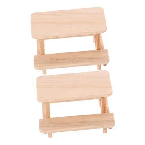 Supvox 2Stücke Miniaturmöbeltisch Und Stuhl Puppenhaus Möbelmodell Aus Holz Puppenhaus Einrichtung Für Puppen Und Figuren Für Kreative Spielwelten von Supvox