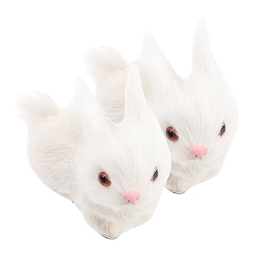 Supvox 2Stücke Realistische Kaninchen Dekorationsfiguren Plüsch Kaninchen mit Lebensechtem Design für Garten Fotografie Weihnachtsfeiern und Halloween Partys von Supvox