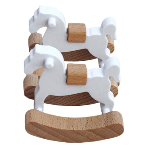 Supvox 2Stücke Schaukelpferd Aus Holz Für Puppenhaus Dekoration Rustikales Puppenmöbel Modell Für Miniaturszenen Und Wohnaccessoires von Supvox