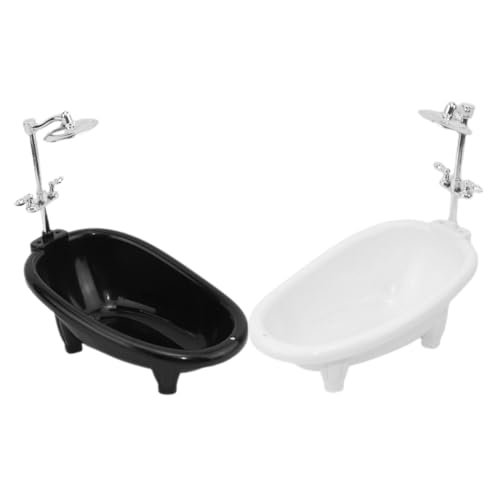 Supvox 2er Set Badezimmerzubehör Mini Simulation Babybadwanne Puppenhaus Badewanne Möbel Plastik von Supvox