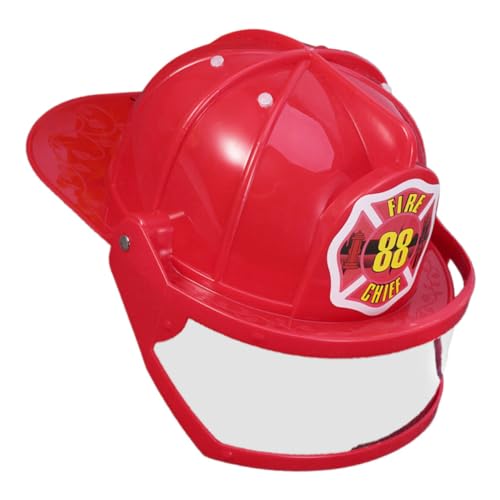 Supvox 2stücke Feuerwehrhelm Für Junge Mädchen Plastikschutzhelm Feuerwehrhut Rollenspielzubehör Junge Mädchen-feuerwehrkostüm Verstellbarer Helm Sicherer Schutz Partyaccessoire von Supvox
