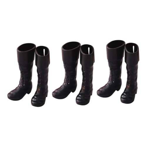 Supvox 3 Paare Mini-Weihnachtsstiefel Dekoration klein Miniaturschuhe zum Basteln Mini-Puppenhaus türdeko Weihnachten weihmachtsdeko Mini-Boot-Modell Mini-Hausschuhe-Modell Abs Black von Supvox