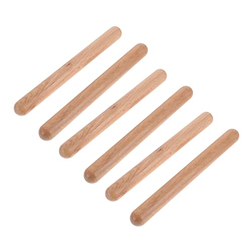 Supvox 3 Paare Rhythmusstock Kind Schlagzeug Trommelstöcke Rhythmusstöcke aus Holz Holzklaven Rhythmus-Sticks Hölzern von Supvox