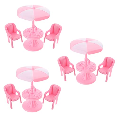 Supvox 3 Sätze Mini-Stuhlschirm Miniatures strandspielzeug strandzuberhör Strandzubehör Miniaturfigur Mini Strandkorb Mini-Hausversorgung Hausrequisiten Abs Weiß von Supvox