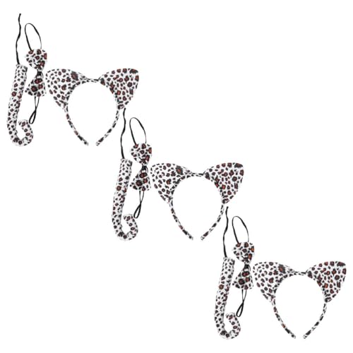 Supvox 3 Sets Katzenohren-stirnband, Fliege Und, Tierkostüm für, Leopardenmuster, Stoff Supvox 3 Sets Katzenohren-stirnband, Fliege Und, Tierkostüm für, Leopardenmuster, Stoff von Supvox