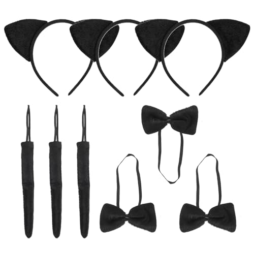 Supvox 3 Sets Katzenohren-stirnband, Fliege Und, Tierkostüm für, Leopardenmuster, Stoff Supvox 3 Sets Katzenohren-stirnband, Fliege Und, Tierkostüm für, Leopardenmuster, Stoff von Supvox