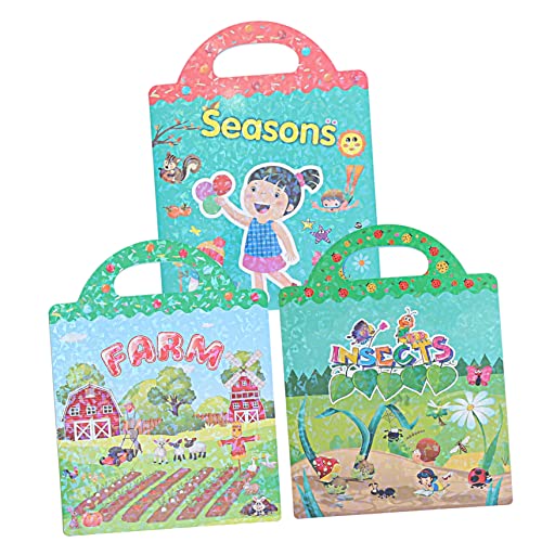 Supvox 3 Sets Stickerbuch Süße Sticker Puffy Sticker Für Kleinkinder Sticker Für Kleinkinderspielzeug Kinderspielzeug Kinderaufkleber Für Kleinkinder wasserdichte Verbund PVC von Supvox