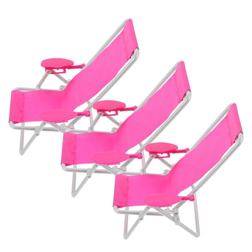 Supvox 3 Stück Babystuhl deko kinderstuhl Chair Miniaturstuhl Spielzeugstuhl Strandthema-Stuhldekor Dekoration Rosa klein Kinderspielzeug Strandliegestuhl Abs von Supvox