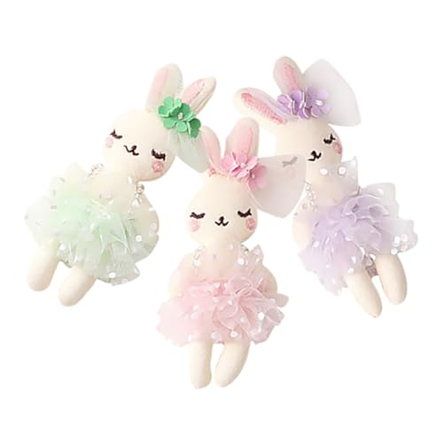 Supvox 3 Stück Baumwolle Gefüllte Kaninchenpuppe Kleines Häschen Stofftier Kaninchen Kleidungsstück Ornament Handwerk Plüschhase Gefülltes Häschen Häschen Plüschkaninchen DIY von Supvox