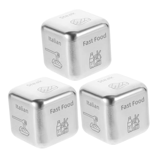 Supvox 3 Stück Das Essen entscheidet über den Würfel mit Auswahl Zweck Freund Party Taschenwürfel einzigartige Würfel Essenswürfel Würfel zur Essensentscheidung Spiel Rostfreier Stahl Supvox 3 Stück Das Essen entscheidet über den Würfel mit Auswahl Zweck Freund Party Taschenwürfel einzigartige Würfel Essenswürfel Würfel zur Essensentscheidung Spiel Rostfreier Stahl von Supvox