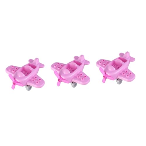Supvox 3 Stück Flugzeug Bausatz für Pinker Cartoon Flugzeug Modellbausteine Manuelles Zusammenbauen Kreativität und Feinmotorik Robustes Material für Junge Mädchen von Supvox