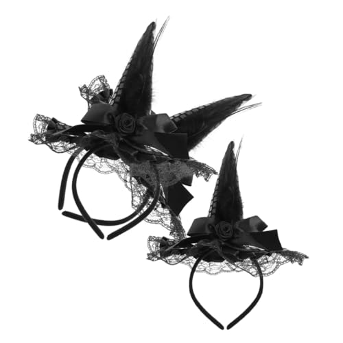 Supvox 3 Stück Hexenhut Haarreif mit Pailletten und Spitze Halloween Hexenhut Haarband Leichtes Flexibles Party-cosplay Accessoire für Damen und Mädchen von Supvox