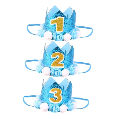 Supvox 3 Stück Krone Kleinkind Geburtstagshüte Für -blumen-stirnbänder Babymütze 3 Jahre Alt Hut Für Kleines Mädchen -geburtstagsmütze 1 Geburtstagsparty-kappe Blue Supvox 3 Stück Krone Kleinkind Geburtstagshüte Für -blumen-stirnbänder Babymütze 3 Jahre Alt Hut Für Kleines Mädchen -geburtstagsmütze 1 Geburtstagsparty-kappe Blue von Supvox