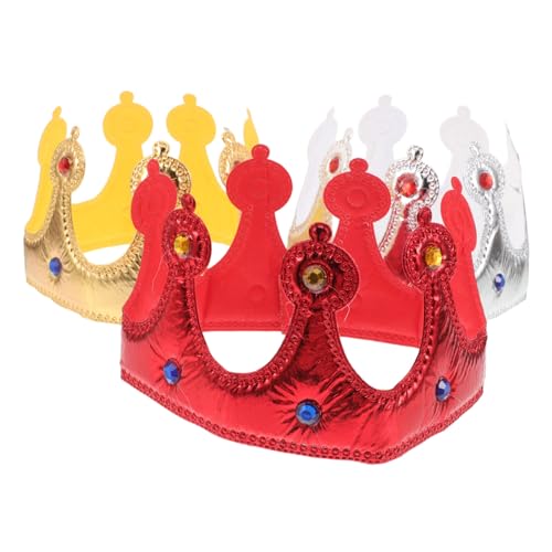 Supvox 3 Stück Kronen Verstellbar Elegante Prinz König Krone Für Jungen Mädchen Rollenspiel Karneval Halloween Kostüm Zubehör von Supvox