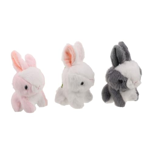 Supvox 3 Stück Mini Plüsch Bunny Schlüsselanhänger Kuscheltier Anhänger für Rucksack Handtasche Weiche Niedliche Hasenfiguren als Geburtstagsgeschenk und Dekoration von Supvox
