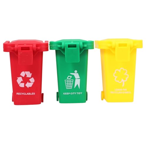 Supvox 3stücke Mini Mülltrennung Spielzeug Für Junge Mädchen Teiliges Aus Bunten Miniatur-abfallbehältern Für Vorschule Lernspielzeug Zur des Recyclings Abfalltrennung von Supvox