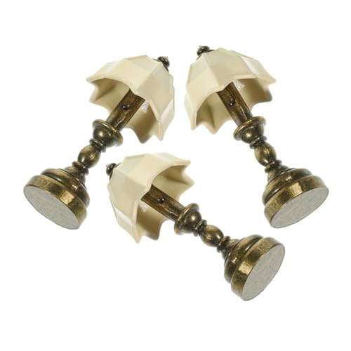 Supvox 3 Stück Mini-schreibtischlampe Beleuchtung Puppenhaus Miniaturen Miniaturlampe Schlafzimmerlampe Led Bett Klein Puppenstubenmöbel Nachttisch Schreibtisch Lampe Legierung von Supvox
