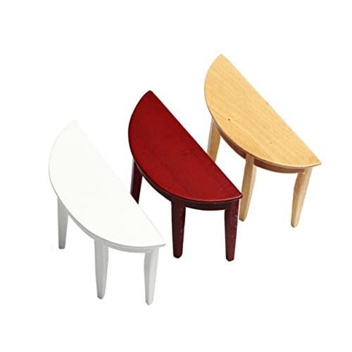 Supvox 3 Stück Miniatur Halbkreis Tisch Teiliges Puppenhaus Möbel Zubehör Modelle Weiß Rot und Natur für DIY Miniaturhäuser für Kreative Dekoration Supvox 3 Stück Miniatur Halbkreis Tisch Teiliges Puppenhaus Möbel Zubehör Modelle Weiß Rot und Natur für DIY Miniaturhäuser für Kreative Dekoration von Supvox