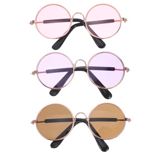Supvox 3 Stück Miniatur Metall Puppenbrillen Faltbare Kleine Eyewear für Puppenhaus Deko Robuste Drahtfassung Praktische Passform für DIY Basteln und Fotoshootings von Supvox