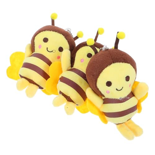 Supvox 3 Stück Plüsch Bienenanhänger Süße Kleine Biene Schlüsselanhänger Hängende Dekorationen Geschenkidee für Taschen Rucksäcke und Schlüsselbund von Supvox