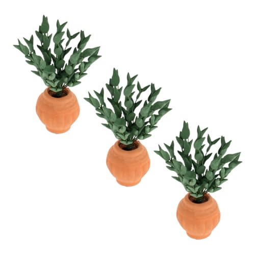 Supvox 3stücke Miniatur-blumentopf Stoff Für Puppenhaus Künstlicher Bonsai-töpfe Natürliche Designs Platzsparendes Gartendekoration-Modell Langlebige Miniatur-sukkulente-Accessoires von Supvox