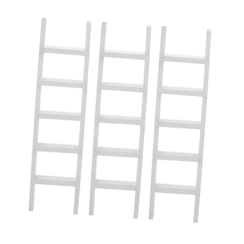 Supvox 3 Stück Puppenhausleiter Winzige Treppe Miniaturleiterregal Kleine Leiterdekoration Minileiter Ornament Kleine Holzleiter Puppenhaustreppe Puppenhaustreppe Weißer Bambus von Supvox