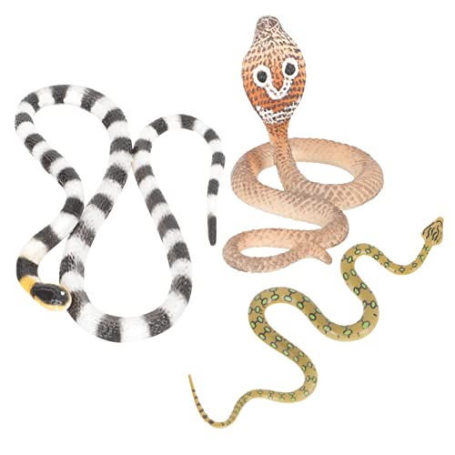 Supvox 3 Stück Reptilienmodellspielzeug Schlange Krabbelspielzeug kinderspielzeug Simulation von Tierornamenten mit Tierfiguren Reptilientier -Figurenspielzeug PVC von Supvox
