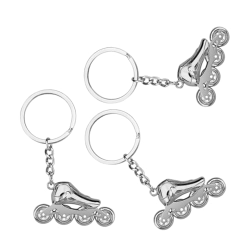 Supvox 3 Stück Rollschuh-Schlüsselanhänger inspirierender Schlüsselanhänger inspirierender Anhänger Metall -Skating -Schuhschlüsselanhänger 80er Partydekoration Zinklegierung Silber von Supvox