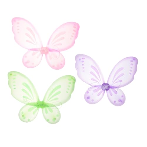 Supvox 3 Stück Schmetterlingsflügel Spielzeugflügel Halloween Kostümzubehör Mädchenflügel Prinzessinnenkleid Feenflügel Schmetterlingsflügel Kostüm Spielkostüm Halloween Verkleidung von Supvox