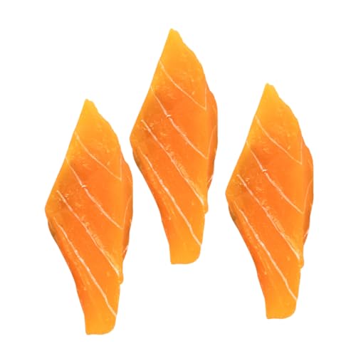Supvox 3 Stück Simuliertes Sashimi gefälscht Fälschung künstlich Lachs-Modell Requisiten für das Szenenlayout Dekorationen für Sushi-Teller Fischfleisch Modelle PVC Orange Supvox 3 Stück Simuliertes Sashimi gefälscht Fälschung künstlich Lachs-Modell Requisiten für das Szenenlayout Dekorationen für Sushi-Teller Fischfleisch Modelle PVC Orange von Supvox