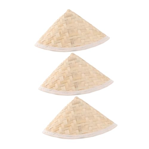 Supvox 3 Stück Teiliges Bambusstrohhut für Handgewebt Mittlere Dekorativ und Leicht für Kindergarten Schule Garten und Outdoor Aktivitäten von Supvox