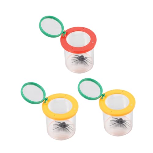 Supvox 3 Stück Teiliges Beobachtungsset für Farbigen Kunststoff Boxen zur Outdoor Insektenbeobachtung Handliches Lernspielzeug für Naturerkundung und Entdeckung von Kleinen Tieren von Supvox