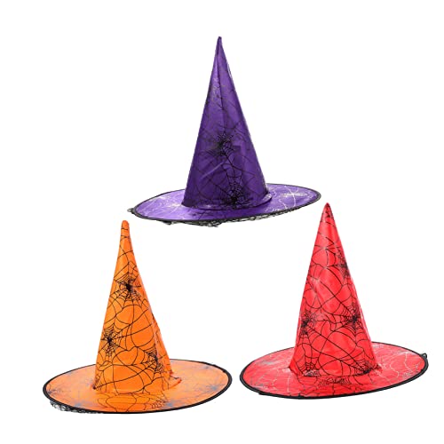 Supvox 3 Stück Teiliges Halloween Hexenhut aus Feiner Netzstruktur Lustige Party Kappen für Kostüme und Festliche Anlässe für Karneval und Maskeraden von Supvox