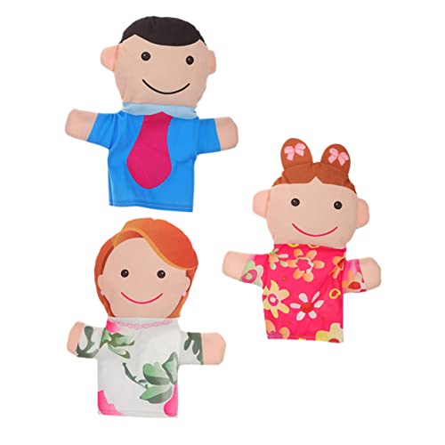 Supvox 3 Stück Teiliges Handpuppen Familie mit Papa Mädchen Weiche Kinderhandpuppen für Theater Rollenspiel und Geburtstagsgeschenke Langlebig und Kindgerecht Gestaltet von Supvox