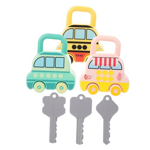 Supvox 3stücke Cartoon-Bus-Spielzeug Mit Zahlenschloss Und Sortierfunktion Lernspielzeug Für Junge Mädchen Hand-Auge-koordination Und des Zahlenverständnisses Aus Robustem Material von Supvox