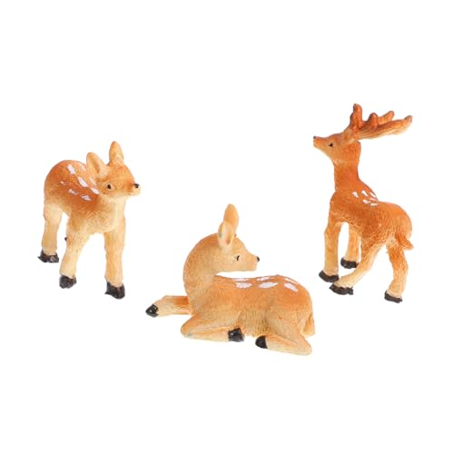 Supvox 3 Stück Teiliges Mini Hirsch Figuren Resin Waldtiere Dekoration Mikrolandschaft DIY Bonsai Zubehör für Zuhause Schreibtisch Aquarium Ornamente von Supvox