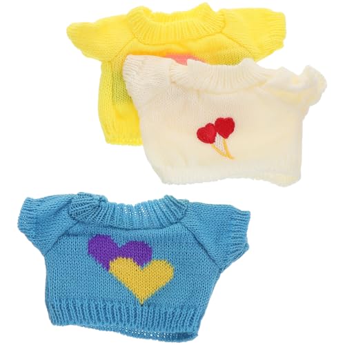 SUPVOX 3 Stück Teiliges Mini Puppenkleidung für Plüschtiere Weiche Pullover Outfits für Bärenpuppen für Spielzeugliebhaber und Kreative von Supvox
