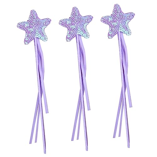 Supvox 3 Stück Teiliges Sternförmige Feenstäbe für Handheld Pailletten Zauberstäbe für Party Cosplay mit Leichtem Design für Mädchen Bühnenrequisite von Supvox