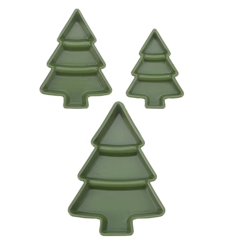 Supvox 3-teiliger Puppenhausteller: Miniatur-Dessertteller mit Weihnachtsbaummotiv – Puppen-Tabletts, kleines Geschirr zum Rollenspiel – Miniatur-Puppenhaus-Küchenzubehör von Supvox