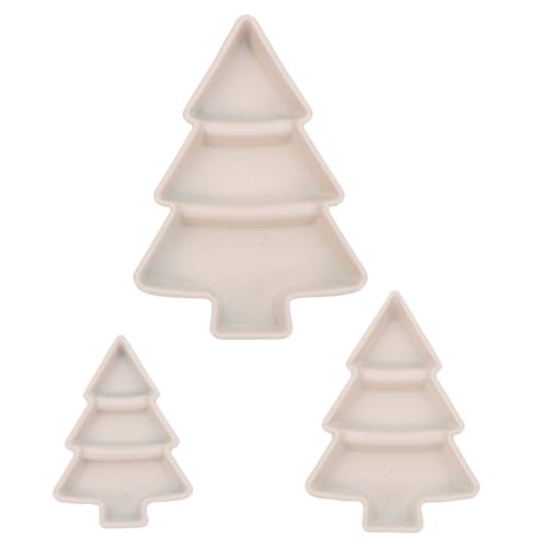 Supvox 3-teiliger Puppenhausteller: Miniatur-Dessertteller mit Weihnachtsbaummotiv – Puppen-Tabletts, kleines Geschirr zum Rollenspiel – Miniatur-Puppenhaus-Küchenzubehör von Supvox